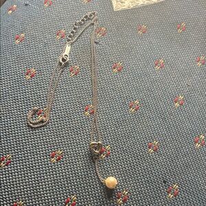 Tasaki by Karl Lagerfeld Elegant Silver Necklace with Pearl 👝Pendant